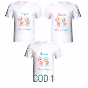 3 Camisetas para chá de bebê personalizadas fazemos vários temas