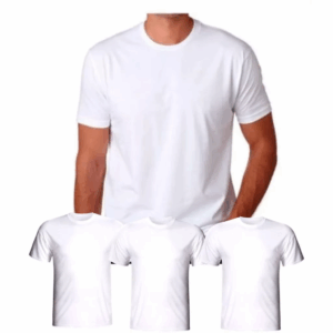 Kit 3 Camisetas Branca Básica Unissex Casual ou para Sublimação e personalizações
