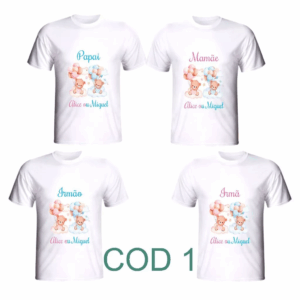 4 Camisetas para chá de bebê personalizadas fazemos vários temas