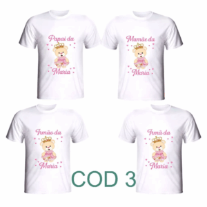 4 Camisetas para chá de bebê personalizadas fazemos vários temas