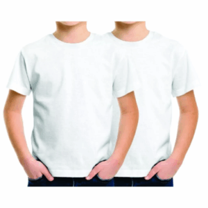 Kit 2 Camisetas Infantil Branca Básica Unissex Casual ou para Sublimação e personalizações