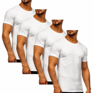 Kit 4 Camisetas Branca Básica Unissex Casual ou para Sublimação e personalizações