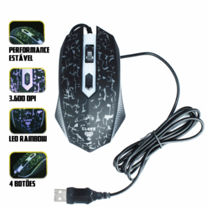 Mouse Gamer Clanm Jungle Com Fio CL-MJ806 – 100% Novo