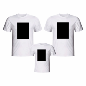 Kit 10 camisetas com quadrado Preto ou Estampas de aniversário aleatória